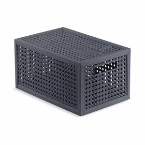 Sötétszürke fedeles újrahasznosított műanyag tárolódoboz 19x30x15 cm Kaya – Curver kép