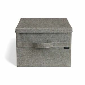 Szürke fedeles textil tárolódoboz 36x46x25 cm Soft Storage Large – Bigso kép