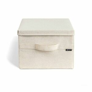 Bézs fedeles textil tárolódoboz 31x41x22 cm Soft Storage Medium – Bigso kép