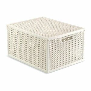 Krémszínű fedeles újrahasznosított műanyag tárolódoboz 30x38x21 cm Kaya – Curver kép