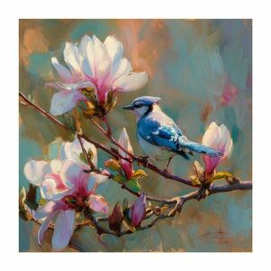 Nyomtatott vászon kép 32x32 cm Bluejay & Blossom – Styler kép