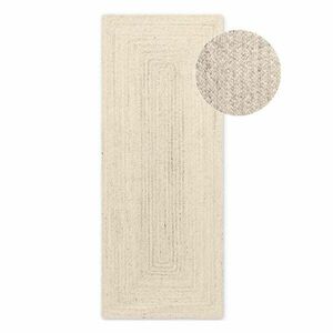 Krémszínű kétoldalas-kézi szövésű juta futószőnyeg 80x200 cm Juno – Hanse Home kép