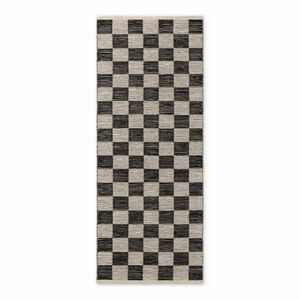Fekete-krémszínű kétoldalas-kézi szövésű jutakeverék futószőnyeg 80x300 cm Rex – Hanse Home kép