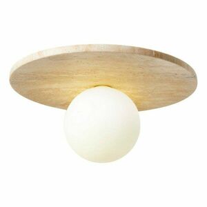 Bézs kő mennyezeti lámpa üveg búrával ø 12 cm Hilde – Opviq lights kép
