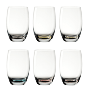 Poharak 460 ml színes spirál aljjal - Optima Glas Lunasol szett, 6 db - 322872 kép