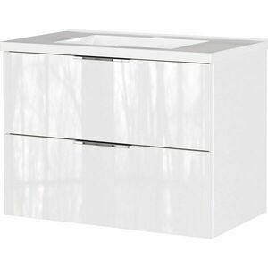 Fehér fényes fali mosdó alatti szekrény 81x61 cm Celano – Germania kép