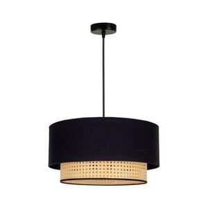 - Csillár zsinóron BOHO 1xE27/15W/230V átm. 45 cm fekete/rattan 84397 kép