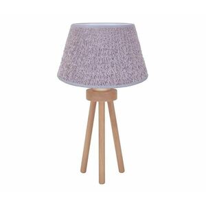 - Asztali lámpa BOUCLE 1xE27/15W/230V átm. 28 cm szürke/fa 601443 kép