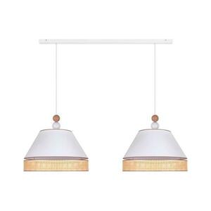- Csillár zsinóron AVIGNON 2xE27/15W/230V fehér/rattan 602105 kép