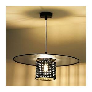 - Csillár zsinóron TOKYO RATTAN 1xE27/15W/230V átm. 50 cm fekete/ezüst 603164 kép