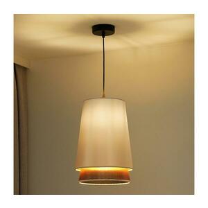 - Csillár zsinóron BELL SHINY 1xE27/15W/230V átm. 25 cm fehér/réz 603249 kép