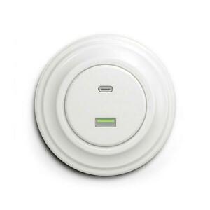 lap - Retro USB aljzat A+C, hófehér kerettel KA0151+KA0157 kép