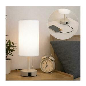 BRILAGI - TABLON asztali lámpa USB-porttal, 1xE27/25W/230V, bézs/fehér BG3668+BG3680 kép