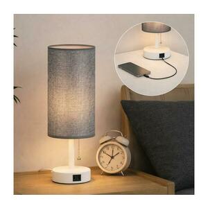 Brilagi - Asztali lámpa USB-porttal TABLON 1xE27/25W/230V fehér/szürke BG3667+BG3683 kép