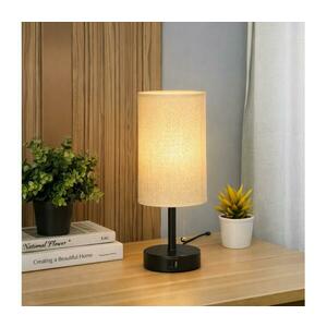 BRILAGI - Asztali lámpa USB-porttal TABLON 1xE27/25W/230V fekete/bézs BG3666+BG3684 kép