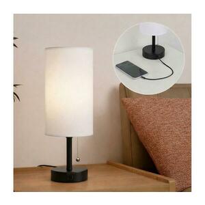 BRILAGI - Asztali lámpa USB-porttal TABLON 1xE27/25W/230V fekete/fehér BG3666+BG3680 kép