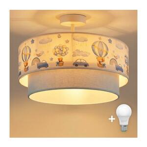 BRILAGI-LED Gyermek plafonlámpa BOBO 1xE27/60W/230V átm.40cm krém./kék/maci. 8590828051237 kép