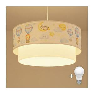 BRILAGI - LED gyerek függeszték zsinóron BOBO 1xE27/60W/230V átm. 40 cm fehér/bézs/állatos 8590828051183 kép