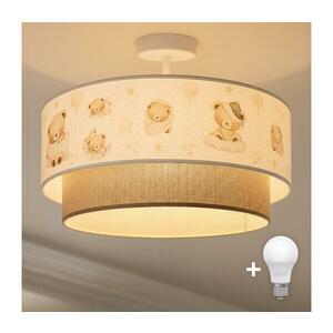 BRILAGI-LED Gyerek plafonlámpa BOBO 1xE27/60W/230V pr. 40 cm fehér/bézs/maci 8590828051336 kép