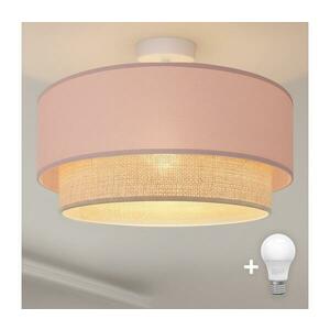 Brilagi - LED felületre szerelhető mennyezeti csillár BOHO BOBO 1xE27/60W/230V átm. 40 cm rózsaszín/krémszínű 8590828051176 kép
