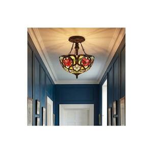 Elstead Quoizel QZ-LARISSA-SF - Elegáns Tiffany LARISSA felületre szerelt csillár 2xE27/60W/230V QZ-LARISSA-SF kép
