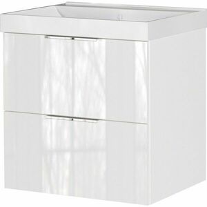 Fehér fényes fali mosdó alatti szekrény 61x65 cm Celano – Germania kép