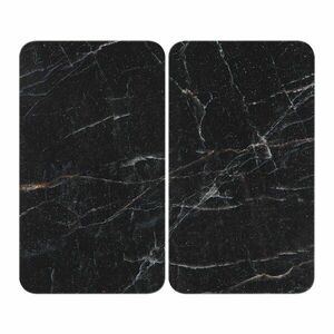 Edzett üveg tűzhely fedőlap szett 2 db-os 52x30 cm Black Marble – Wenko kép