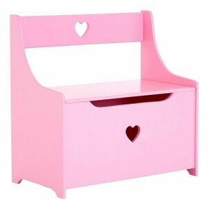 Rózsaszín gyerek szekrény ülőkével 60x62x34 cm Pink Heart – Premier Housewares kép