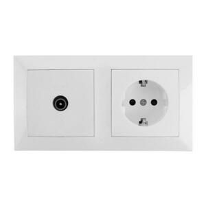 B.V. - TV- és SCHUKO 230V aljzat kerettel, fehér B20101LVB kép