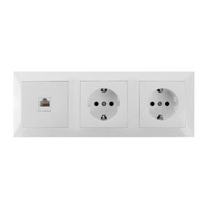 B.V. - Ethernet-aljzat és 2x SCHUKO aljzat kerettel, fehér B20101LVK kép