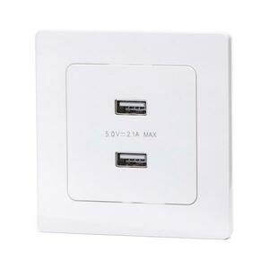 B.V. - USB töltőaljzat kerettel 2x USB-A fehér B20101TSN kép