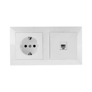 B.V. - Ethernet-aljzat és SCHUKO aljzat fehér kerettel B20101LVC kép