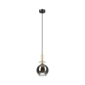 Zsinóros VELLO függőlámpa 1xE27/15W/230V fekete/füstös bézs/fekete LM-1.308/LIMON kép