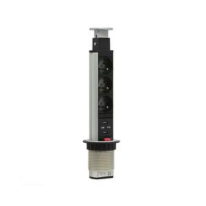 Csatlakoztatható aljzatoszlop asztallaphoz 2x230V + 2xUSB 20430SUF kép