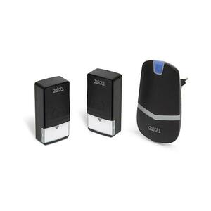 Vezeték nélküli aljzatos csengő 230V + 2x button IP44 fekete 55343BK-2 kép