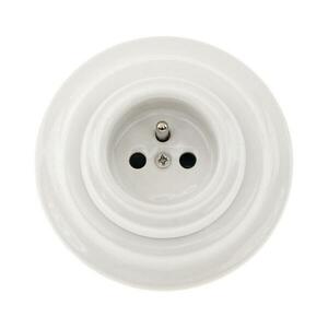 Reblig - retro porcelán háztartási dugalj kerettel 250V/16A fehér RGR52AF-W kép