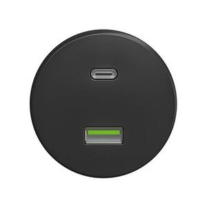 Reblig - Retro USB aljzat A+C, keret nélkül, antracit A/USB kép