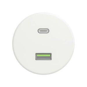Reblig - Retro USB aljzat A+C, keret nélküli, hófehér W/USB kép