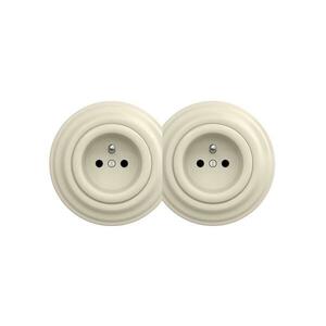 Reblig - Dupla retro fali dugaljzat kerettel 230 V bézs 2xRG0135+2xRG0133 kép
