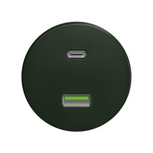 Reblig - Retro USB aljzat A+C keret nélkül, zöld Z/USB kép