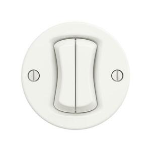 Reblig - Retro keret nélküli kettős nyomógomb hófehér W/V2/TL2 kép