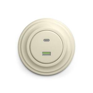 Reblig - Retro USB aljzat A+C kerettel, bézs RG0134+RG0140 kép