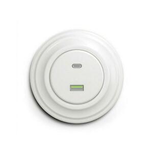 Reblig - Retro USB aljzat A+C kerettel, hófehér RG0151+RG0157 kép