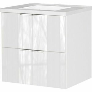 Fehér fényes fali mosdó alatti szekrény 61x61 cm Celano – Germania kép