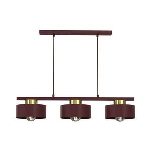 Kábelen függesztett csillár MARTI 3xE27/15W/230V bordó/arany 9702A kép