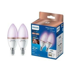 2 db-os Philips SMART RGB LED izzó szett, dimmelhető C37 E14/4, 9W/230V 2200-6500K 8719514372726 kép