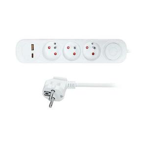 PP111PD20 - 3 aljzatos kapcsolós hosszabbító USB A és C töltőportokkal, 2 m PP111PD20 kép