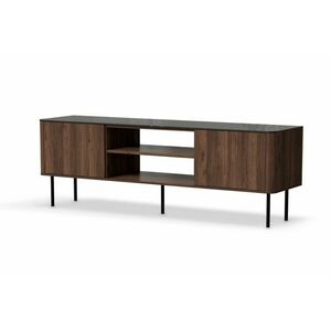 TV-szekrény, 150 cm, warmia dió / fekete márvány - MISTRAL - Butopêa kép
