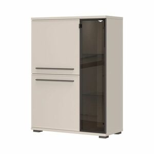 Vitrinszekrény, két ajtóval, kasmír matt, 90 cm - BALLADE - Butopêa kép