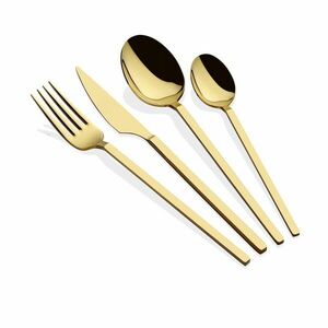 Hermia Cutlery Set (24 Pieces) Gold Carre - Gold kép